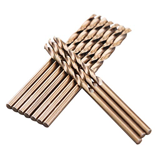 LU&MN 1/8" M35 Cobalt HSS Jobber Length Twist Drill Bit with Straight Shank,Heavy Duty, Pack of 10 PCS, Drilling for Cast Iron, Heat-Treated Steel, Stainless Steel and Other Hard Materials by LU&MN - Image 1