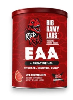 BIG RAMY LABS Red Rex EAA Plus Creatine HCL, Watermelon Flavour, 30 Servings 