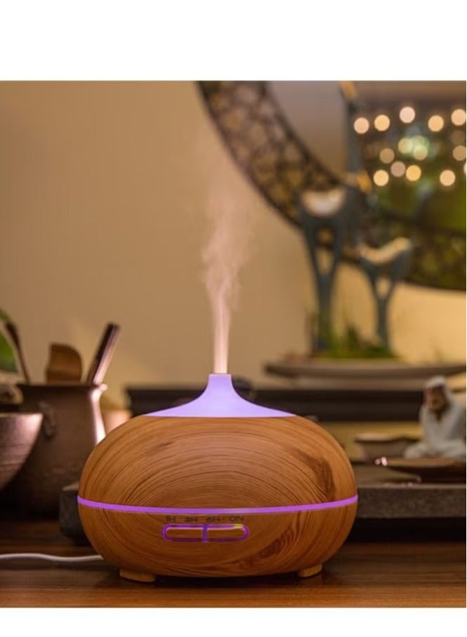 HOMESTAR 500ML Aromatherapy Essential Oil Diffuser Wood Grain Remote Control Ultrasonic Air Humidifier Cool with 7 Color LED Light - Image 2