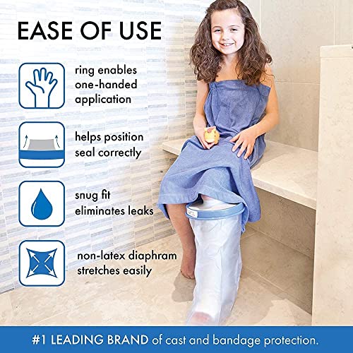 Brownmed - Seal-Tight Original Cast & Bandage Protector - Kid's Leg & Foot Cast Cover for Showers & Swimming - Durable Shower Bag - Waterproof Protector - Pediatric Large Leg - Image 2