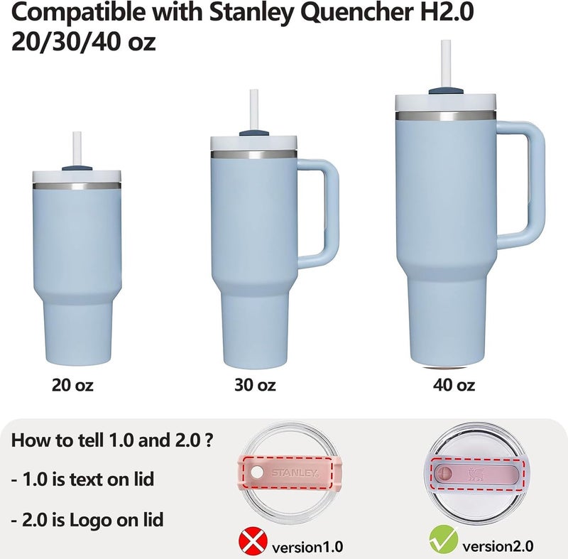 DUNLAGUE Silicone Spill Stopper Set Compatible with Stanley Cup 2.0 30oz & 40oz with Straw Cover (Set of 2  Chambary) - Image 2