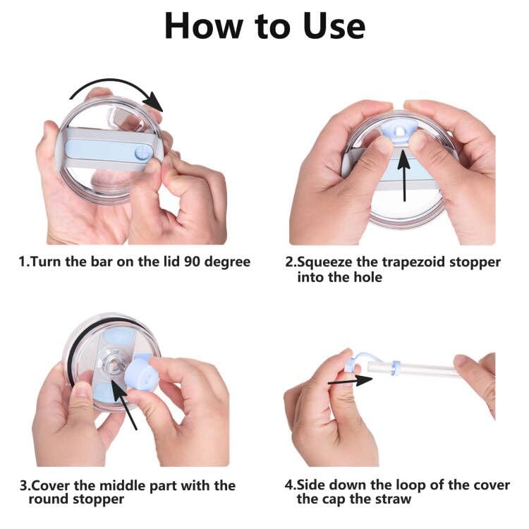 DUNLAGUE Silicone Spill Stopper Set Compatible with Stanley Cup 2.0 30oz & 40oz with Straw Cover (Set of 2  Chambary) - Image 5