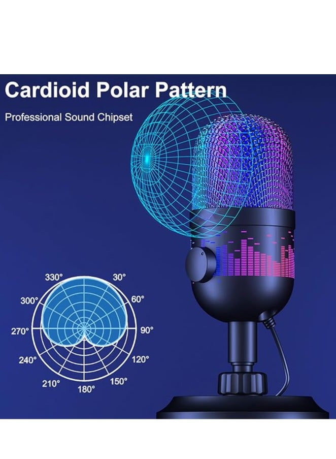 general USB RGB Gaming Microphone for PC, Mac, PS4/5, for Twitch Streaming Recording, Gaming, Podcasting, YouTube - Image 2