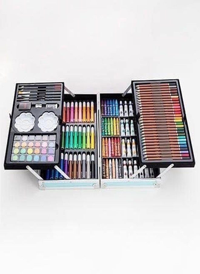 ARTEK مجموعة أدوات الرسم والتلوين الاحترافية من أرتيك، 145 قطعة، هدية مثالية للأطفال والمبتدئين، مع حقيبة ألومنيوم محمولة، تتضمن أقلام تلوين وألوان مائية. - Image 4
