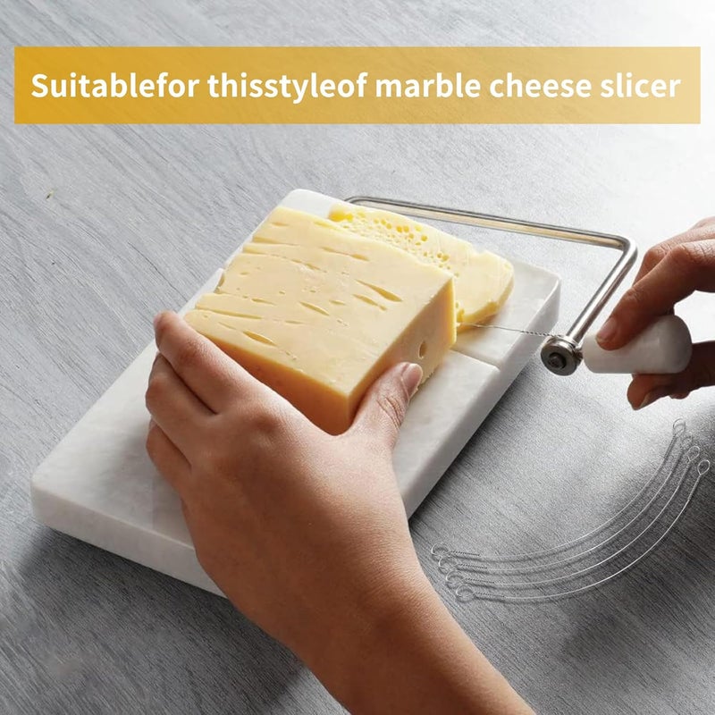xinglinsaiter 4 Pcs Cheese Slicer Wire Replacement For Marble Cheese Slicer Board,Cheese Cutter Wire for Block Cheeses Butter Cutting,Silver(Cheese cutting wire with frame) - Image 5