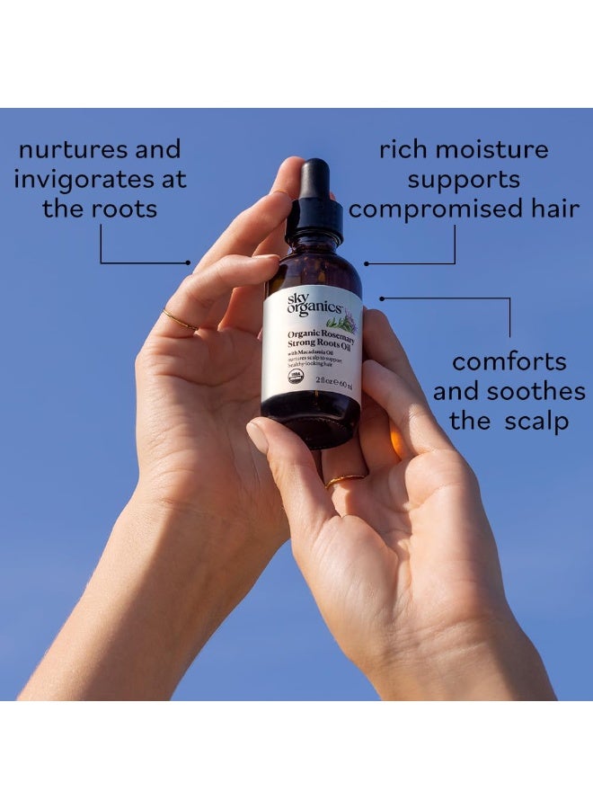 Sky Organics Sky Organics - Organic Rosemary Oil with Strong Roots - Hair Growth Serum with Macadamia, Jojoba & Essential Oils for Scalp - Natural Beauty and Hair Care - 2 fl oz - Image 2