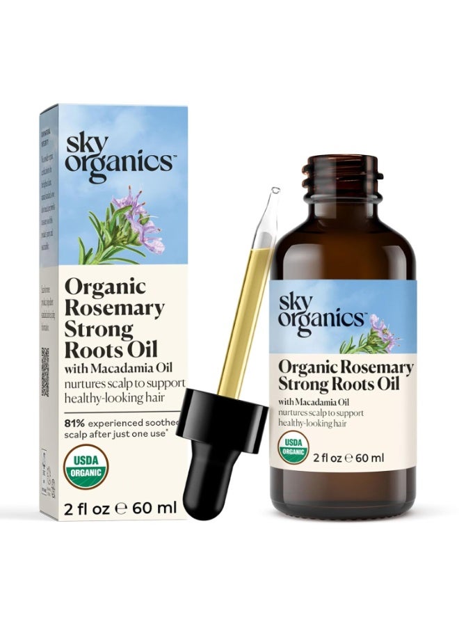 Sky Organics Sky Organics - Organic Rosemary Oil with Strong Roots - Hair Growth Serum with Macadamia, Jojoba & Essential Oils for Scalp - Natural Beauty and Hair Care - 2 fl oz - Image 1