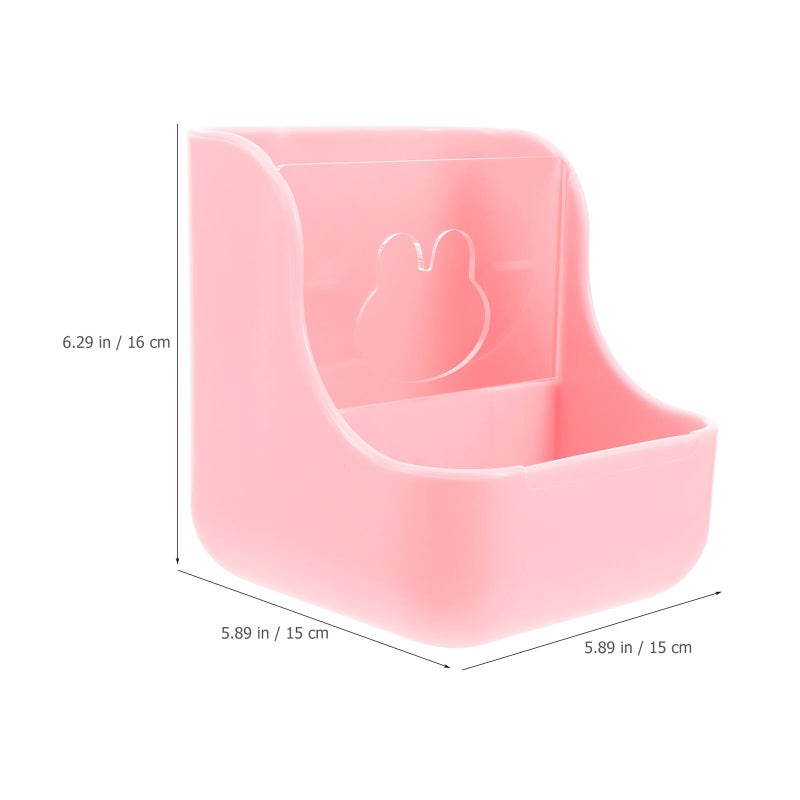 Large Capacity Anti Tip 2 In 1 Rabbit Hay Feeder And Food Bowl For Bunnies Guinea Pigs Chinchillas Pink - Image 3