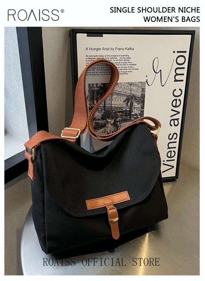 Women's Canvas Bag Large Capacity One Shoulder Messenger Tote Bag Casual Solid Color Versatile Work Commuting - pzsku/Z0958F51616D0EC1624E3Z/45/_/1715671310/6ee09d64-0cb2-481b-b695-12e3b6ef051b