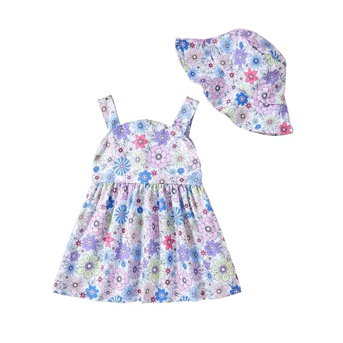 Saeaby Baby Girl Clothes Summer Purple Dress Infant Boho Short Sleeve Dresses Floral Baby Outfit Baby Girl Gifts 3-6 Month Girl Clothes - Image 1