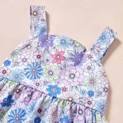 Saeaby Baby Girl Clothes Summer Purple Dress Infant Boho Short Sleeve Dresses Floral Baby Outfit Baby Girl Gifts 3-6 Month Girl Clothes - Image 5