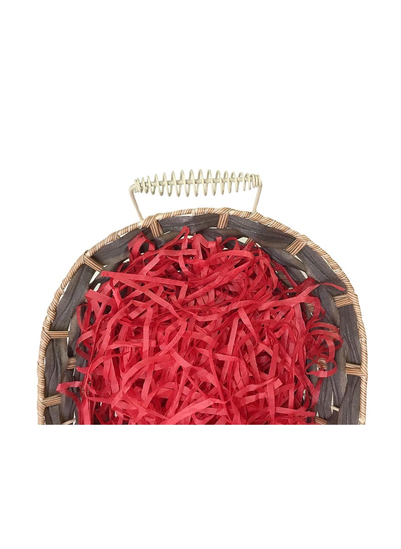 ECO SARRAS Eco Sarras thin shredded paper crinkle paper grass strips gift tray decoration gift hamper decorations gift box fillers wedding birthday valentines day gift 500 Grams Red  - Image 5