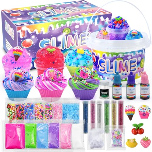 Elover Clear Slime Making Kits with Premade Slime for Kids DIY with 35 Sets Addins Jumbo Kit for 612 Years Old Girls Boys Present Party Favors Kids - Image 1