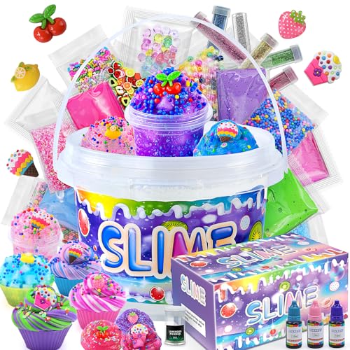 Elover Clear Slime Making Kits with Premade Slime for Kids DIY with 35 Sets Addins Jumbo Kit for 612 Years Old Girls Boys Present Party Favors Kids - Image 5