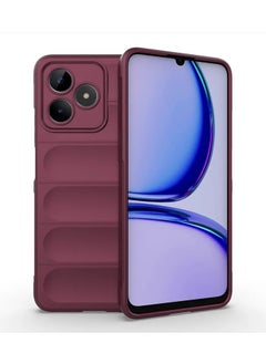 ماركة غير محددة حافظة حماية ممتازة من السيليكون الخلفي متوافقة مع Realme C51/C53/Note 50 Magic Shield حافظة مقاومة للصدمات مع حماية للكاميرا (أحمر خمري) 