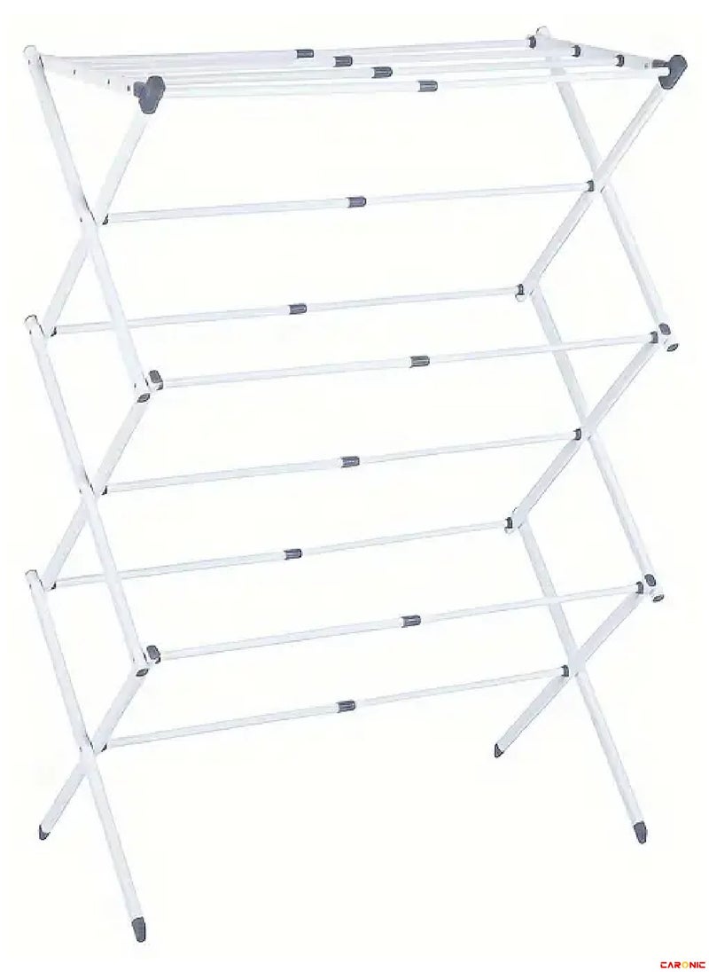 CARONIC Expandable And Foldable Clothes Drying Stand Clothes Rack For Air Drying Clothing Sturdy Durable Clothes Dryer Laundry Drying Stand For Indoor Outdoor Balcony White  - Image 1