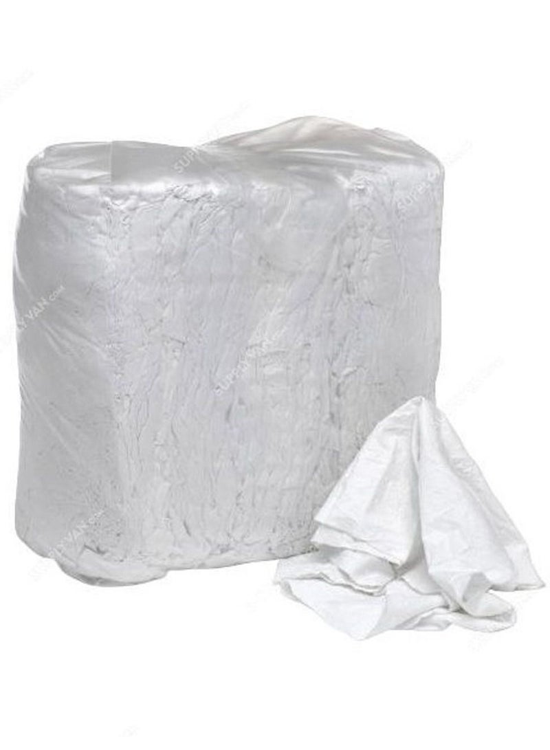 RACO Cotton Waste Rags Premium Knit Cotton Cloth Wiping Rags-5KG (WHITE) - Image 1