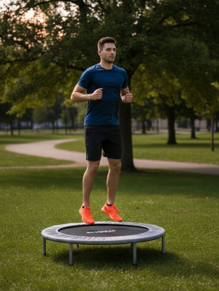 Axox Fitness Aerobic Bouncer Trampoline 38 Inch, High Bounce Mini Fitness Trampoline for Adults, Cardio Workout Rebounder, HIIT Exercise Equipment for Home Gym, Fat Burning, Aerobic Training, 100 kg Capacity - Image 4