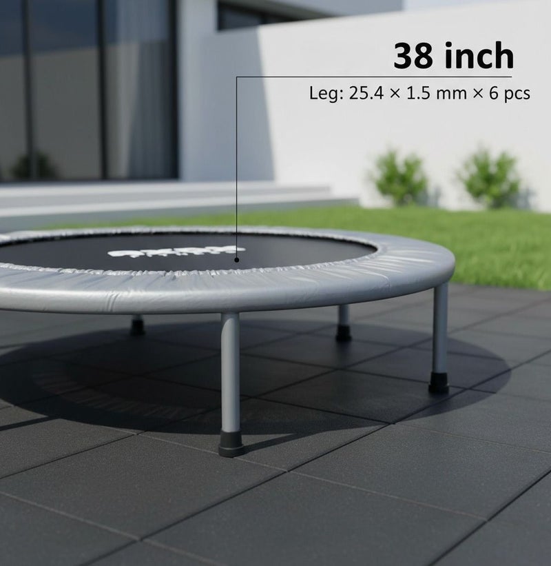 Axox Fitness Aerobic Bouncer Trampoline 38 Inch, High Bounce Mini Fitness Trampoline for Adults, Cardio Workout Rebounder, HIIT Exercise Equipment for Home Gym, Fat Burning, Aerobic Training, 100 kg Capacity - Image 5