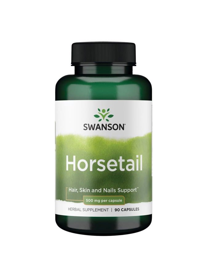 SWANSON Horsetail - Herbal Supplement Supporting Healthy Hair, Skin & Nails - Natural Ingredients for Bone Health & Urinary Tract Support - (90 Capsules, 500mg Each) - Image 1