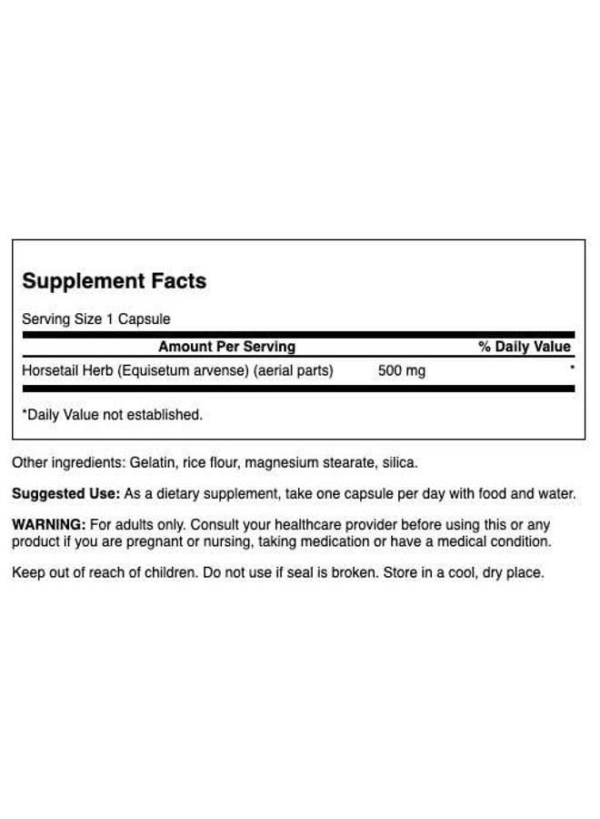 SWANSON Horsetail - Herbal Supplement Supporting Healthy Hair, Skin & Nails - Natural Ingredients for Bone Health & Urinary Tract Support - (90 Capsules, 500mg Each) - Image 2