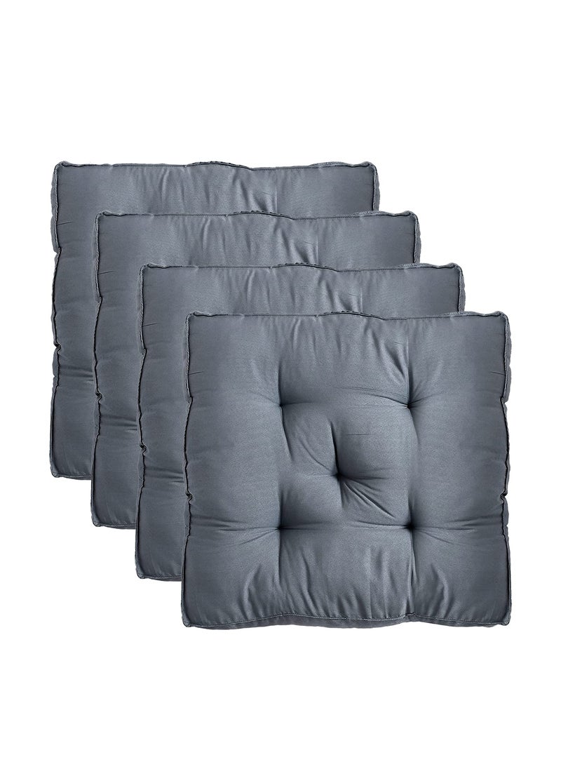 AARON INC AARON INC 4 Pcs Microfiber Square Chair PadCushion 45x45 cm Seat Cushions with Thick Cotton Filler Large Size for Sitting Pooja Dining Table Office Car Outdoor Grey  - Image 1