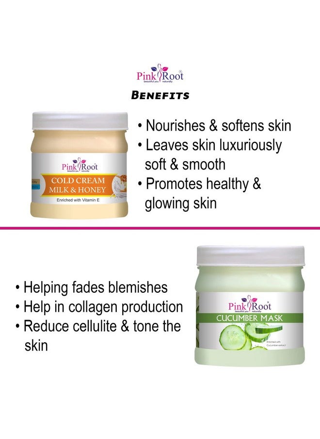 Pink Root Pink Root Cucumber Mask 500ML with Milk & Honey Cold Cream 500ml  - Image 5