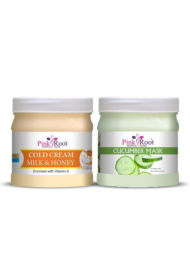 Pink Root Pink Root Cucumber Mask 500ML with Milk & Honey Cold Cream 500ml  - Image 1