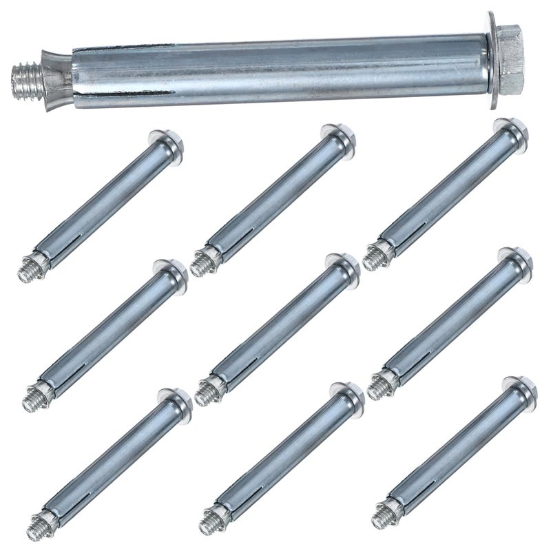 10 قطعة 10 مم × 50 مم براغي تمدد مجلفنة لرصف الطرق والجدران الجافة - Image 2