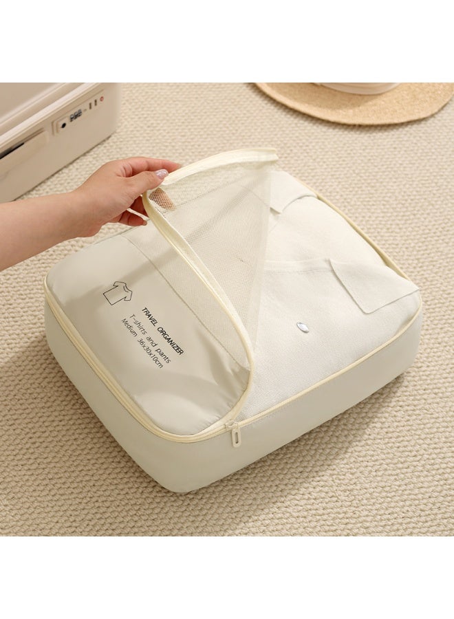 MiiSort Travel Organizer Set 6pcs, Waterproof Packing Cubes with Compression Bags & Zippered Storage| Expandable & Reusable Luggage Organizer for Suitcases, Clothes & Travel Accessories,Beige - Image 4
