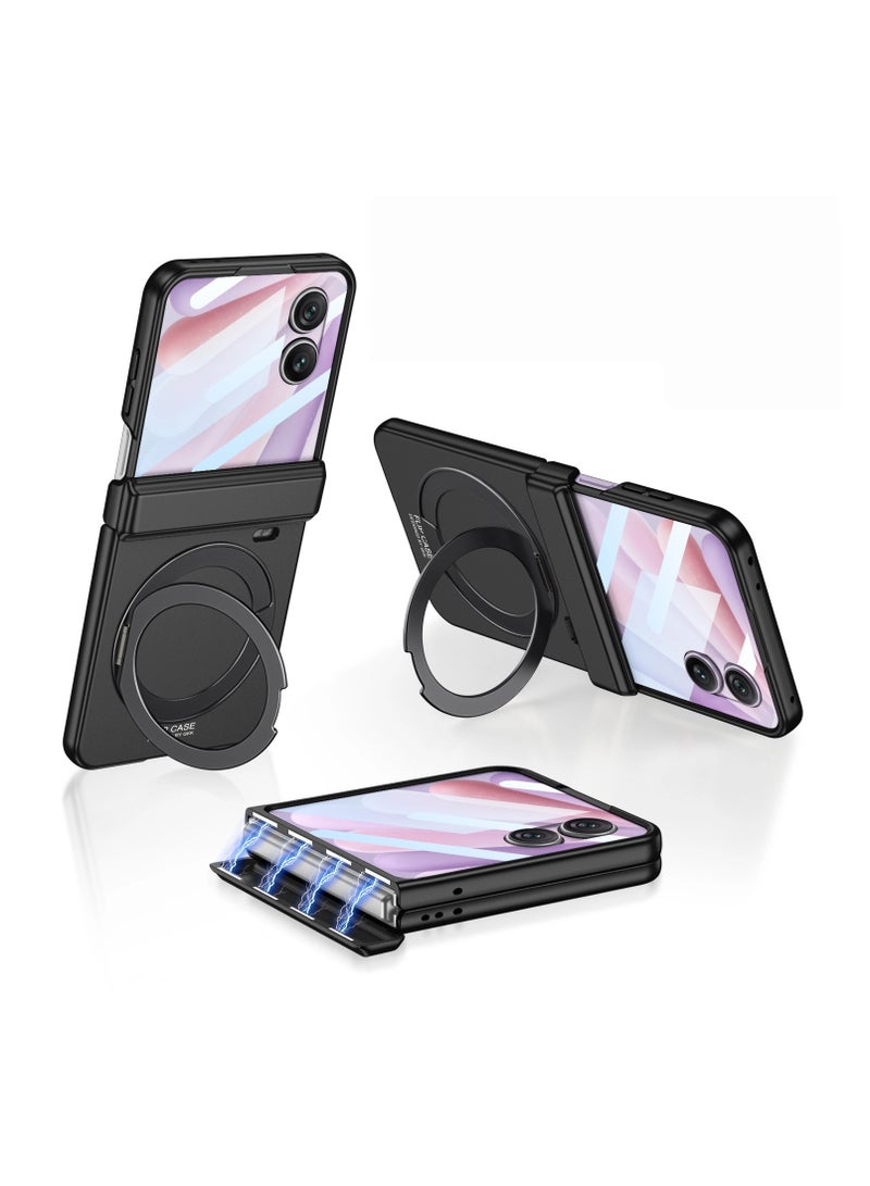 general Compatible with Honor Magic V Flip2 Phone Case Magnetic 360° Rotating Stand Ultra-Thin Matte Foldable Protective Cover Drop-Resistant  Scratch-Resistant Convenient  Practical - Image 1