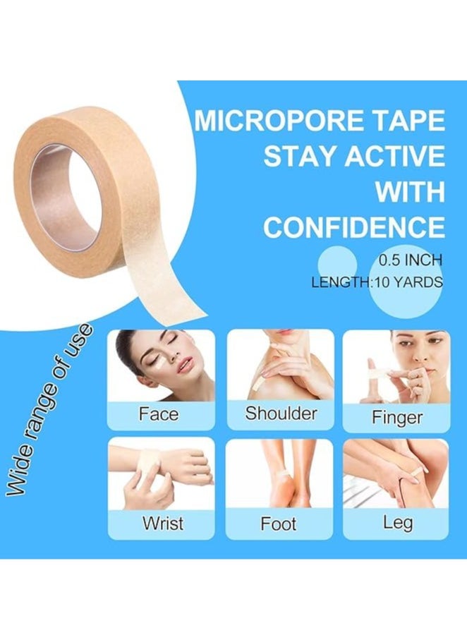 Harse 8 Rolls Nose Tape for Rhinoplasty Shaping, Micropore Tape, Paper Tape Medical, Flexible Surgical Bandages, Self Adhesive First Aid Bandages for Wound Injuries Swelling (0.5 in x 10 Yd)  - Image 4