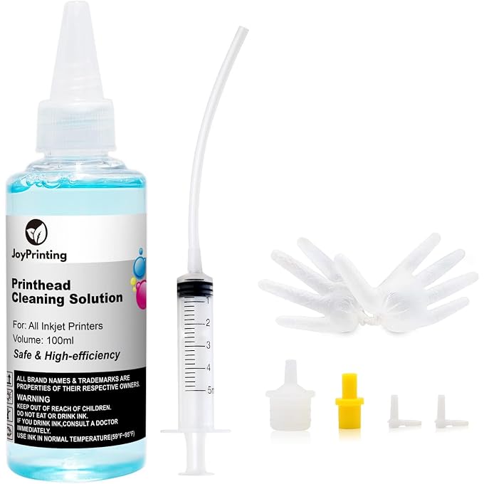 Printhead Cleaner Kit for All Inkjet Printers, Printer Nozzle Cleaning Kit Compatible for All Print Heads of Printers Epson//Canon/Brother//Lexmark/Kodak and Samsung 100ml (1-Pack)