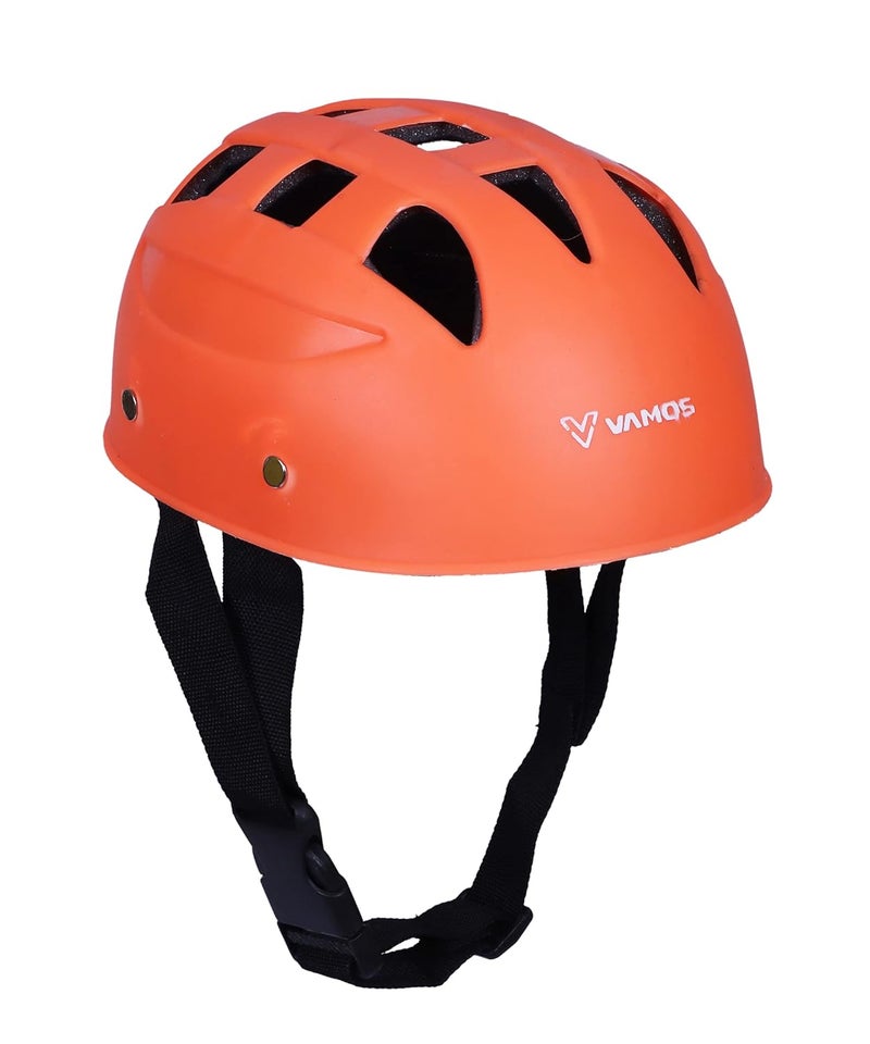 VAMOS Cycling and Skating Sports Helmet for Kids Boys and Girls of Age 6-15 Years with Adjustable Straps (Matte Orange) - Image 1