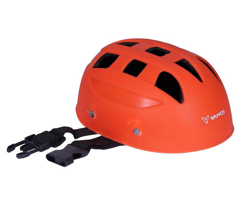 VAMOS Cycling and Skating Sports Helmet for Kids Boys and Girls of Age 6-15 Years with Adjustable Straps (Matte Orange) - Image 2