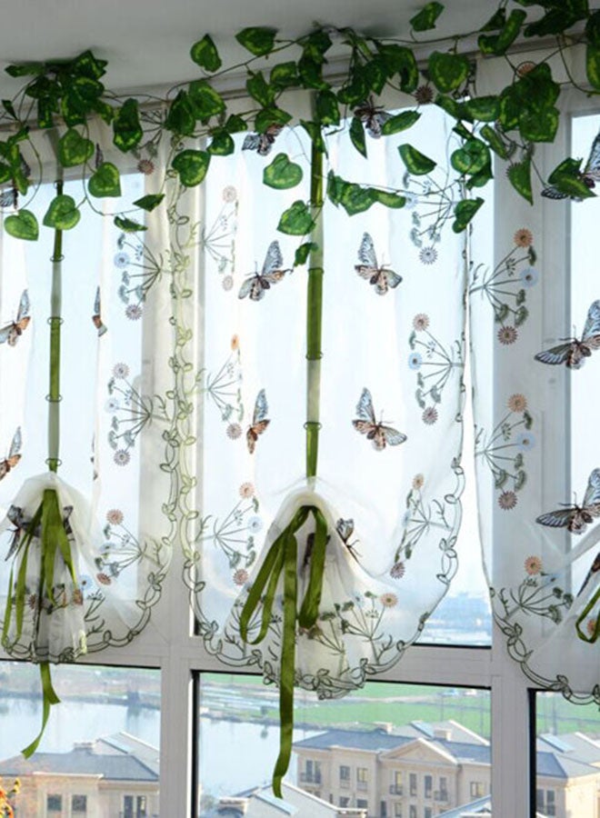 Voberry Embroidered erfly Pattern Window Curtain Multicolour 39.4 x 31.5inch - Image 2