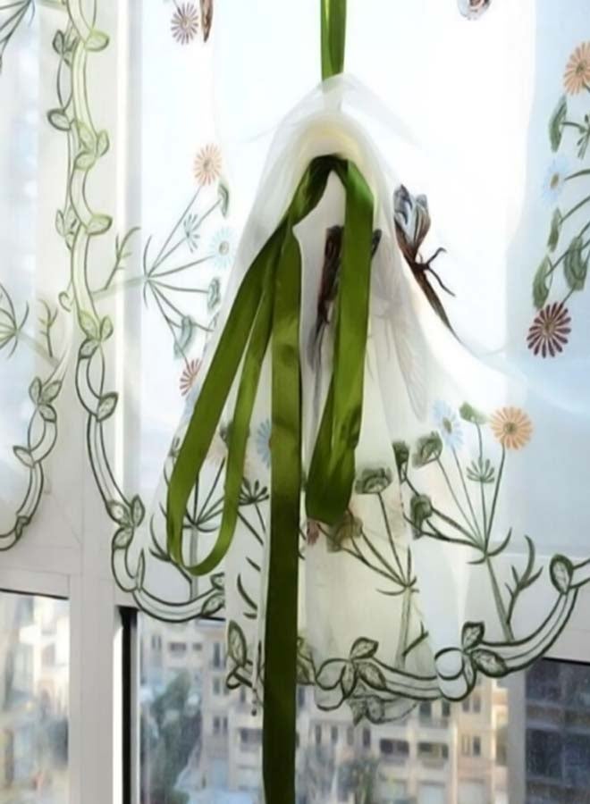 Voberry Embroidered erfly Pattern Window Curtain Multicolour 39.4 x 31.5inch - Image 4