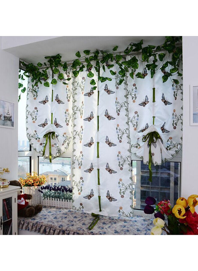 Voberry Embroidered erfly Pattern Window Curtain Multicolour 39.4 x 31.5inch - Image 1