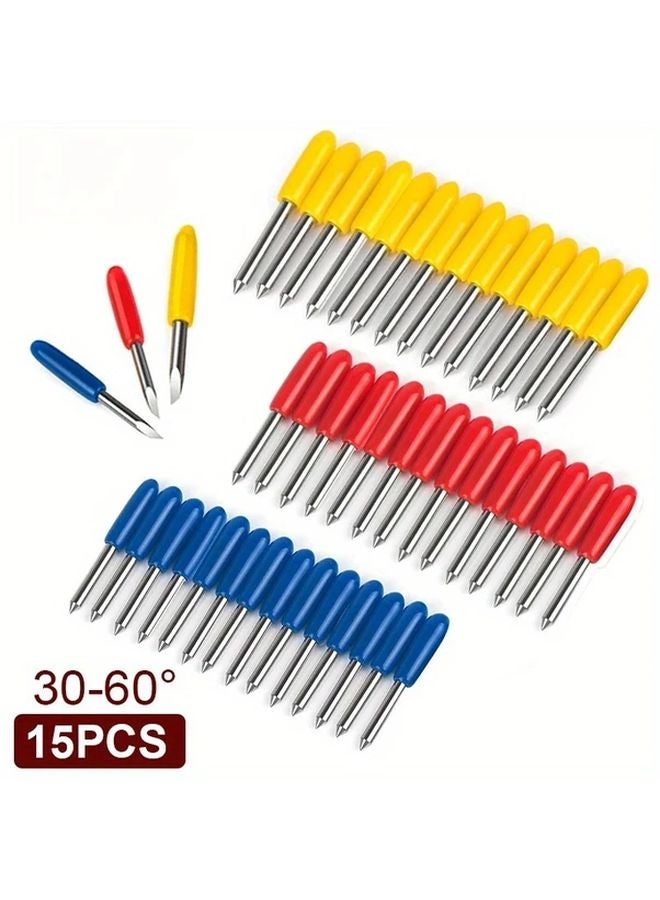 15pcs 30 45 60 Degree Summa D Blade Cutting Plotter Vinyl Cutter Blade Needle Knife Tool - Image 2