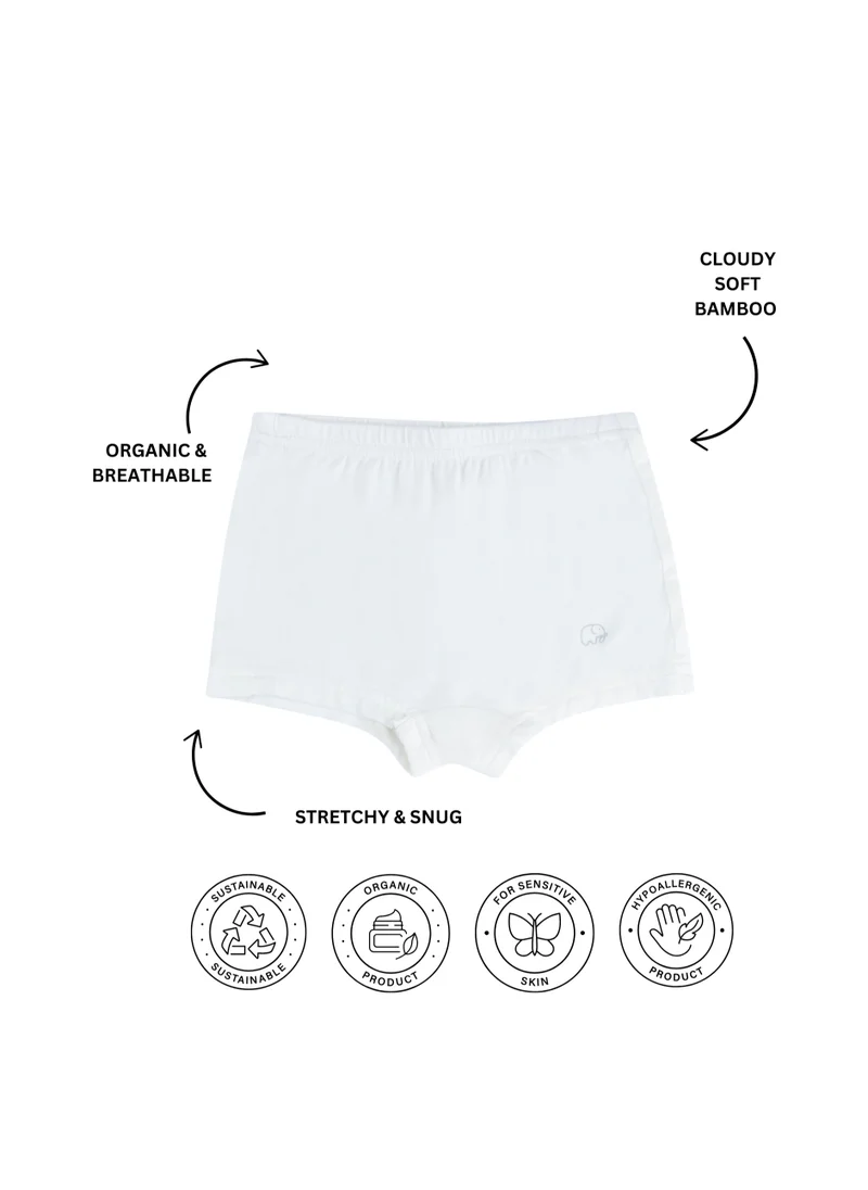 Anvi Baby Organic Bamboo Girls Boxer Underwear Set Of 3 Grey Pink White