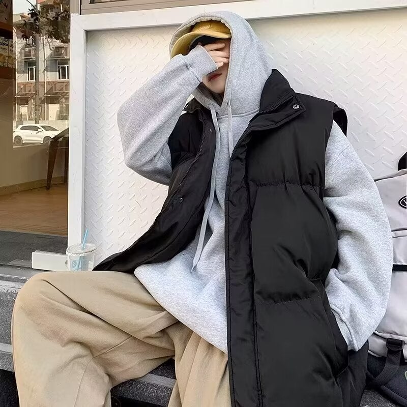 Men'S And Women'S Basic Commuter Wear Korean Style Warm Loose Winter Bread Cotton Vest Jacket - Image 5