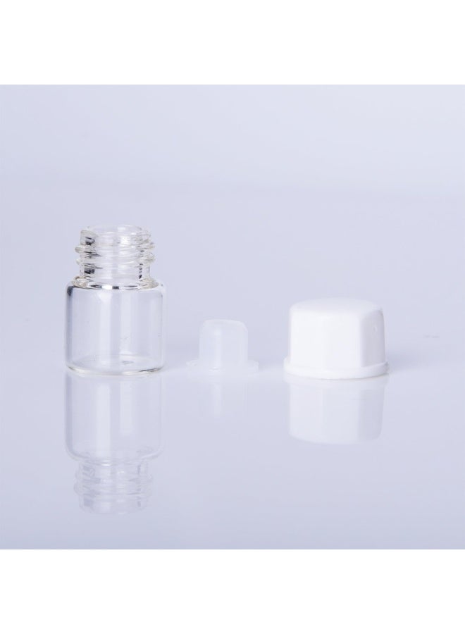Enslz زجاجات عطر صغيرة شفافة 1 مل 100 قطعة 14 درام مع غطاء أبيض - Image 4