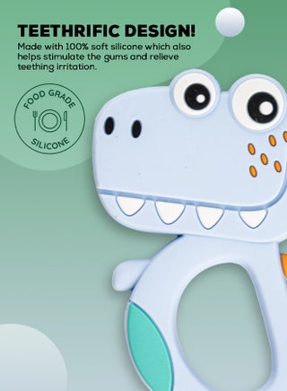 Dinosaur Silicone Teether For Baby Bpa Free Food Grade Silicone Teether For Babies To Soothe Their Gums Easy To Grasp Chewing Toy Teething Toys Baby Teether For 6 To 12 Months Baby Infant - view 4