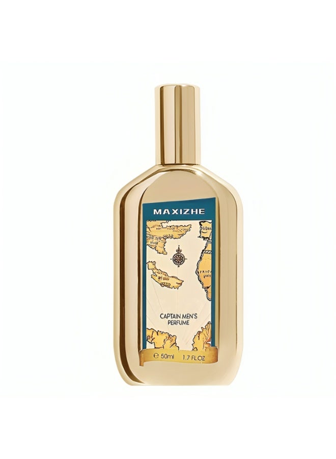 MAXIZHE Captain Mens Perfume Long Lasting Eau de Toilette with Fresh Woody Scent - Image 1