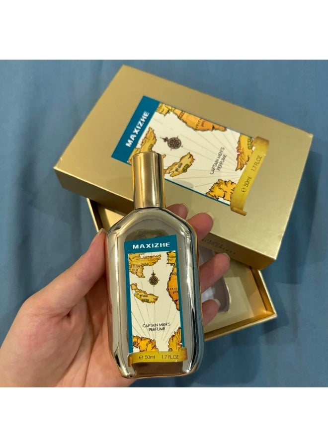 MAXIZHE Captain Mens Perfume Long Lasting Eau de Toilette with Fresh Woody Scent - Image 4