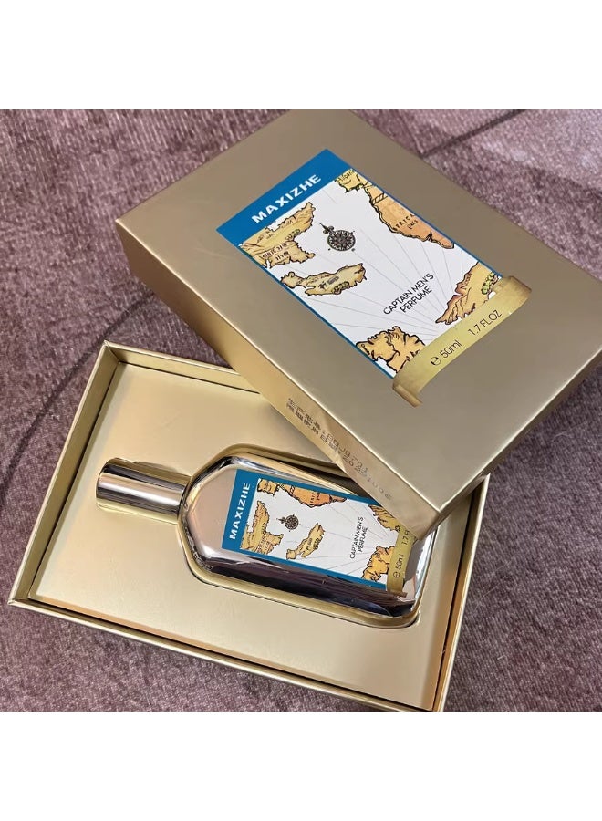 MAXIZHE Captain Mens Perfume Long Lasting Eau de Toilette with Fresh Woody Scent - Image 3