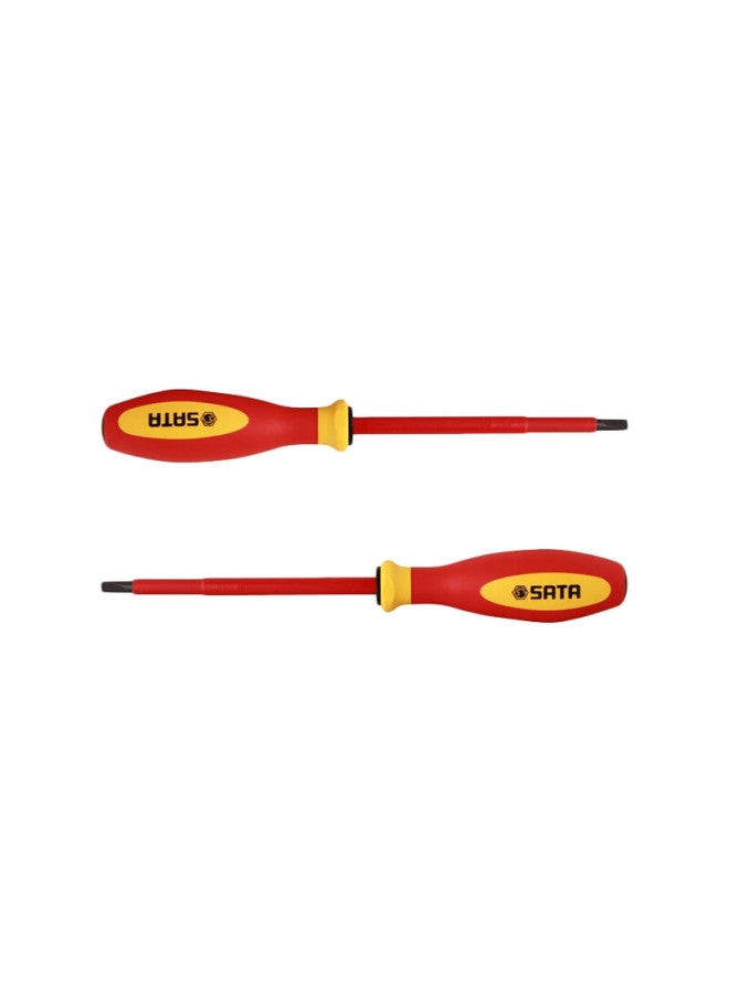 Sata G Series Double-color Handle Flathead Insulated Screwdriver, 4x100mm, 61313 - Image 1