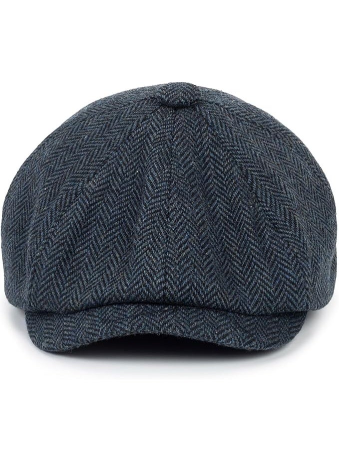 Kids Wool Newsboy Cap, Vintage Tweed Flat Beret Cabbie Hat for Toddler Boys and Girls, Pageboy Style for Ages 4 to 9 - Image 2