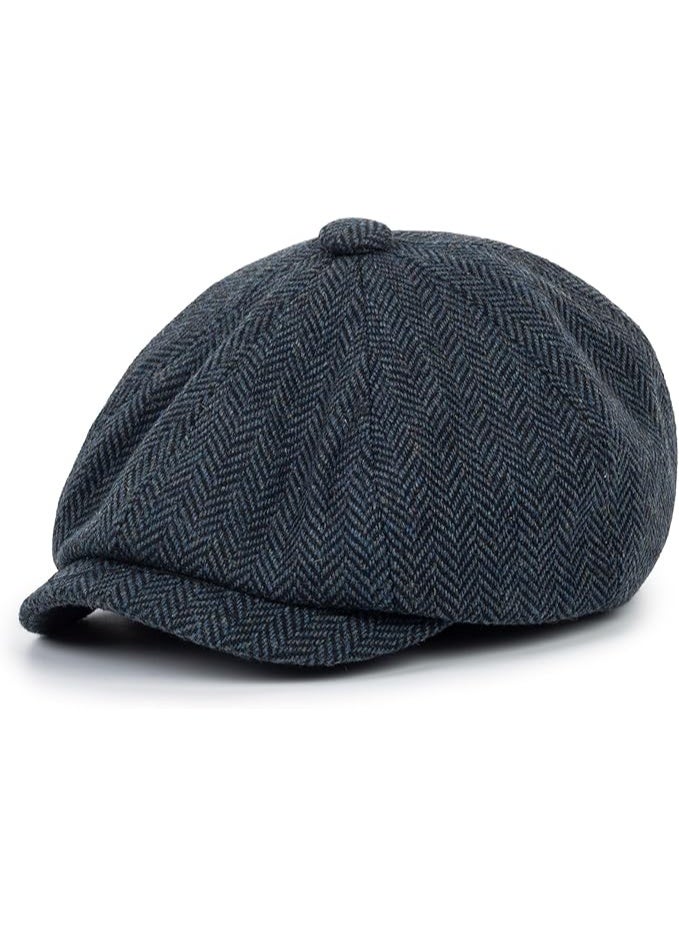 Kids Wool Newsboy Cap, Vintage Tweed Flat Beret Cabbie Hat for Toddler Boys and Girls, Pageboy Style for Ages 4 to 9 - Image 3