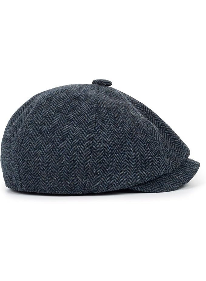 Kids Wool Newsboy Cap, Vintage Tweed Flat Beret Cabbie Hat for Toddler Boys and Girls, Pageboy Style for Ages 4 to 9 - Image 5